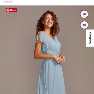 Flutter Sleeve Full Skirt Bridesmaid Dress